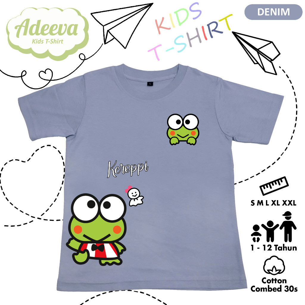 Kaos Keroppi Sanrio Anak Usia 1-12 Tahun Baju Keroppi Sanrio Anak