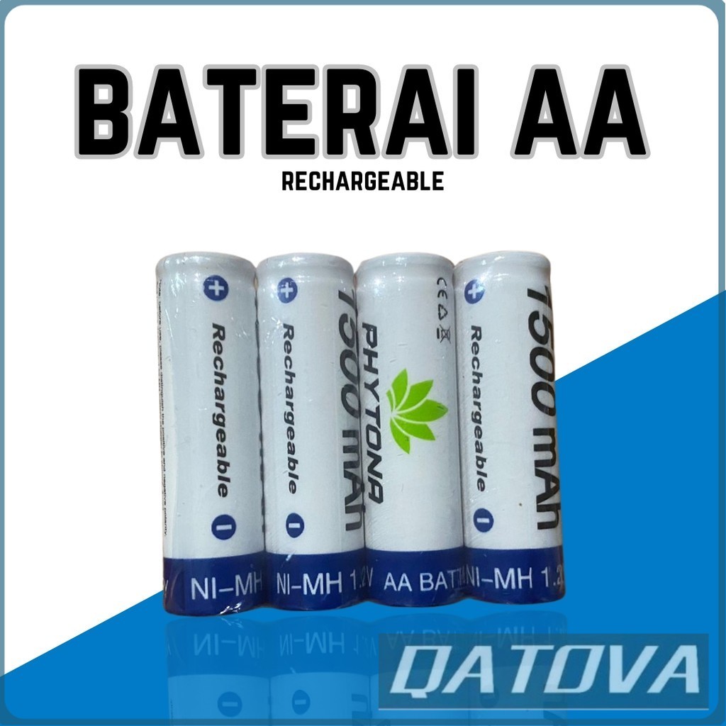 PHYTONA BATERAI CAS RECHARGEABLE 1500mAh BATERAI ISI ULANG 1.2VOLT