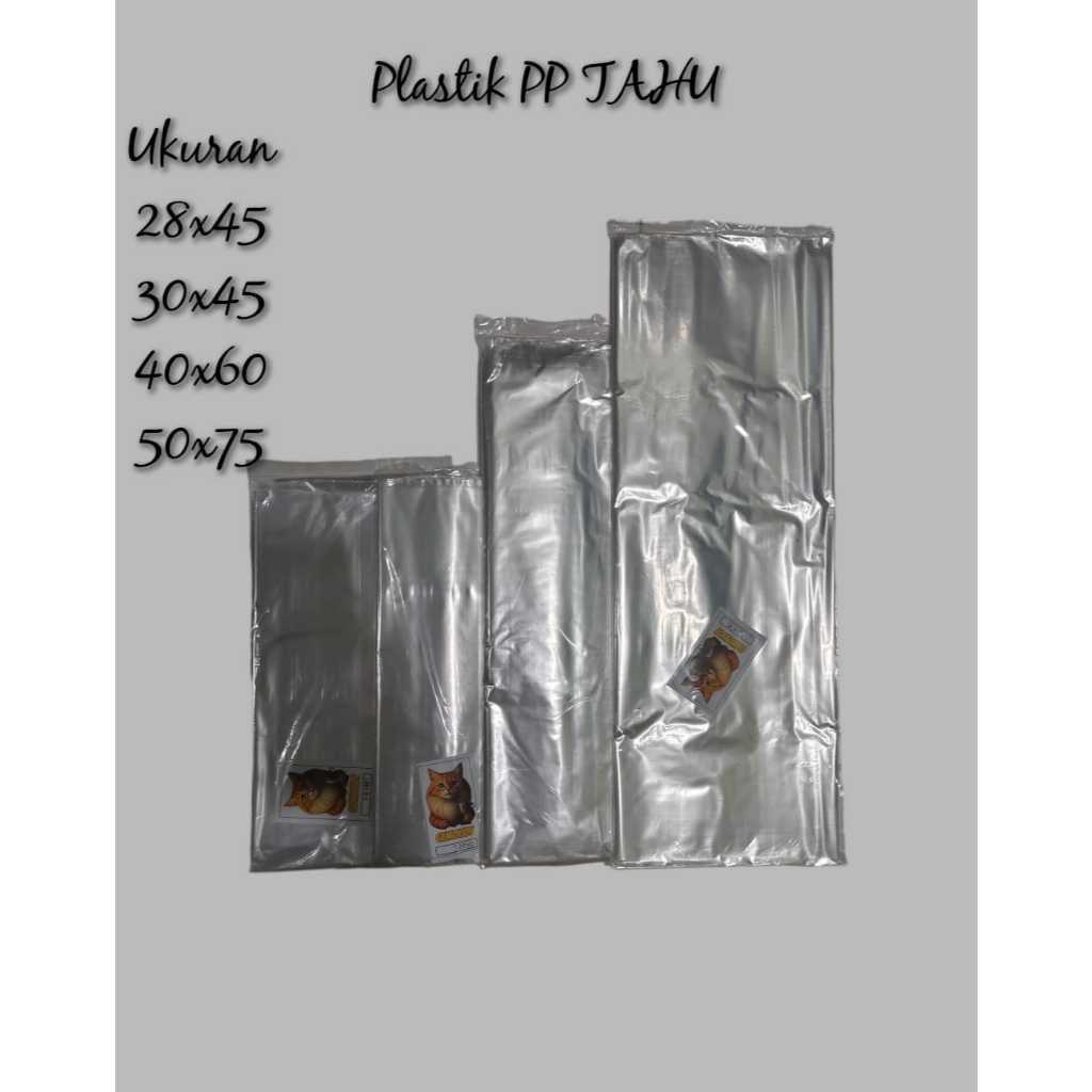 50lembar Plastik Kantong Besar PP bening 40x60 28x45 30x45 50x75 tebal 0,2 Laundry Ekonomis 45x65