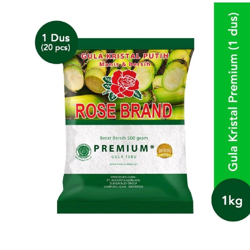 

Gula Hijau Rose brand Murah kemasan 1kg (Ball - 20kg) Paket Hemat