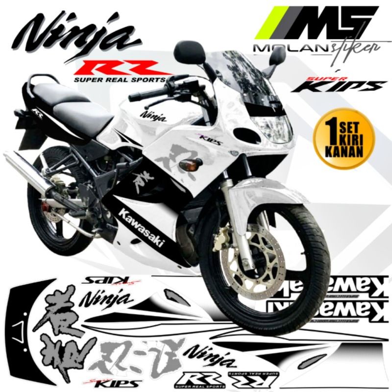Sticker Striping Variasi Motif Ori Ninja Rr 150 Old 2010/2011 Silver - Ninja Rr Old Gen 1 - Ninja Rr