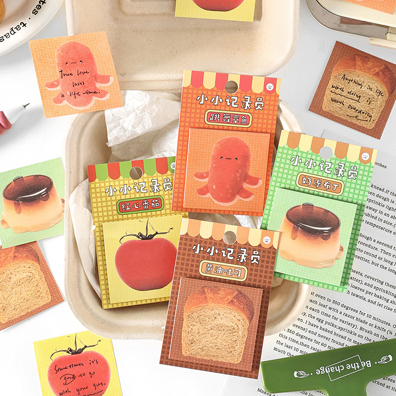 

30 Sheets Cute Bread Apple Sticky Memo Decoration Scrapbooking DIY Diary Message Notes Paper Collage Notepad Stationery