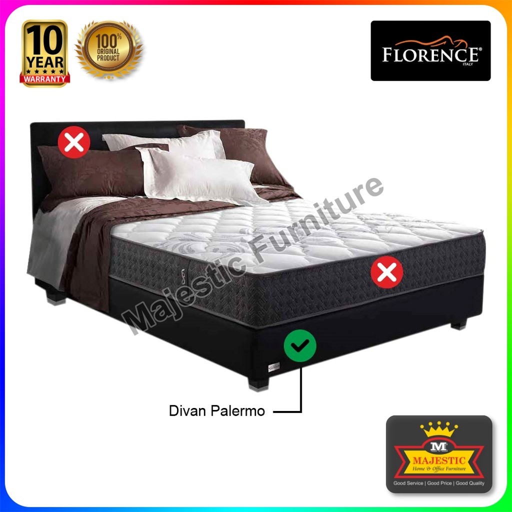 Divan Florence Palermo - 100/120/160/180/200 - Jogja (Tinggi Divan 23 cm, Tinggi Kaki 10 cm)