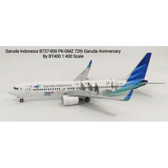 Miniatur Diecast Pesawat Terbang Garuda Indonesia B737-800 PK-GMZ 72th Garuda Anniversary  BT400