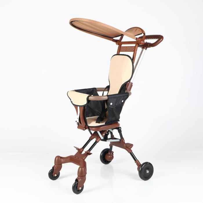 LARIS -Topborn Stroller Bayi Kereta Dorong Dapat Dilipat  Ukuran Kabin - S01 Black+Cushion