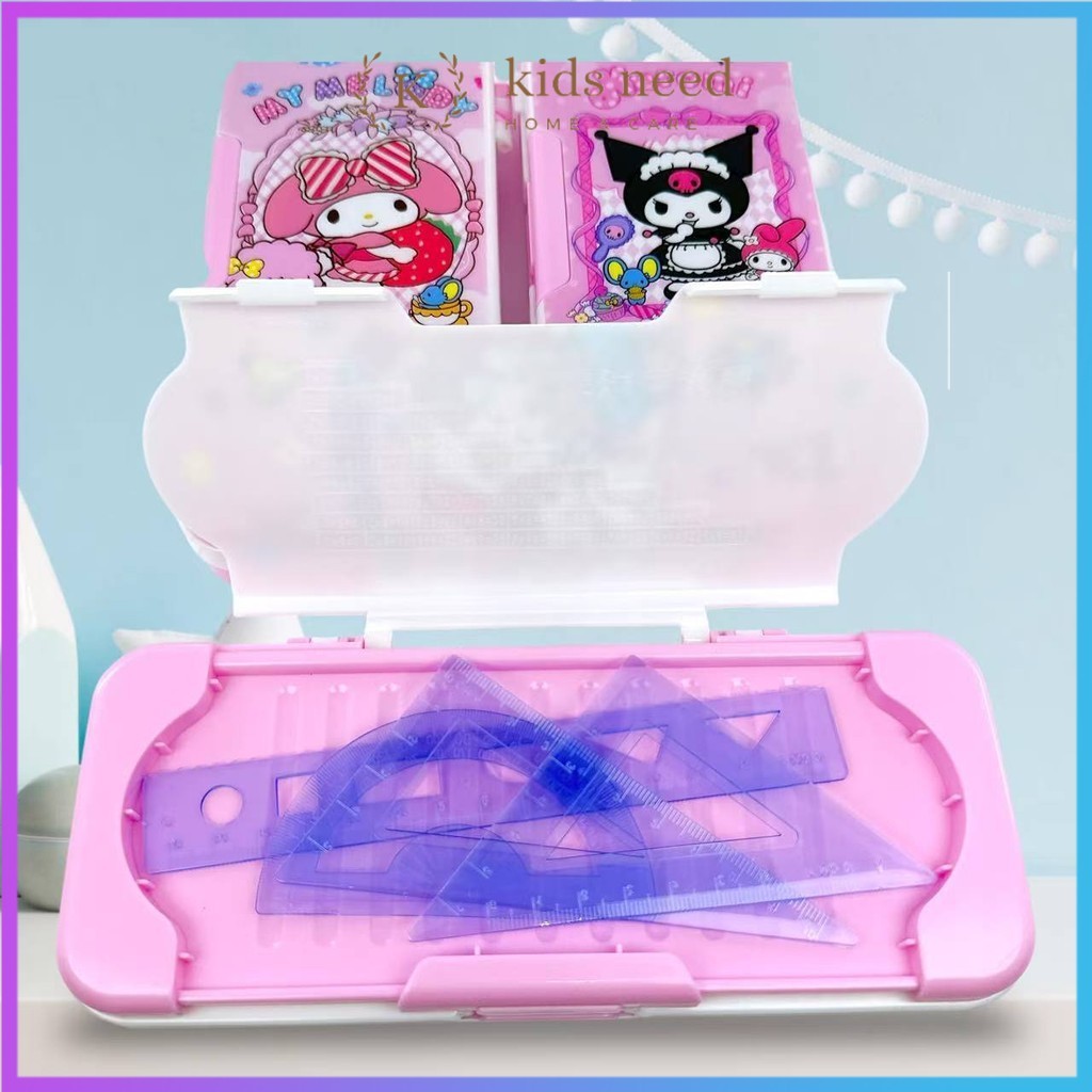 

(2 Sisi) Kotak Pensil Karakter Kuromi Melody Multifungsi / Tempat Pensil Anak Sekolah Dengan Ruler