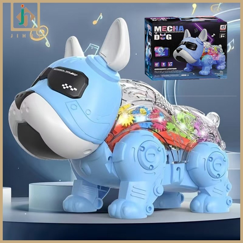 JIHUI Mainan Robot Anjing Lkuti Tarian Musik Anjing Mainan Elektronik Cocok Untuk Usia 1+tahun Anak