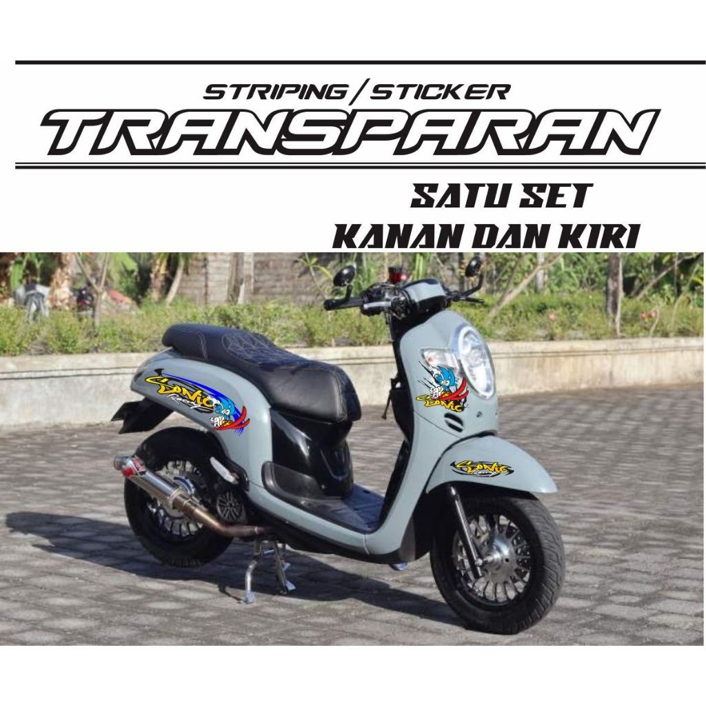 POLET KEREN STRIPING TRANSPARAN SCOOPY UNIVERSAL / STRIPING TRANSPARAN SEMUA SCOOPY