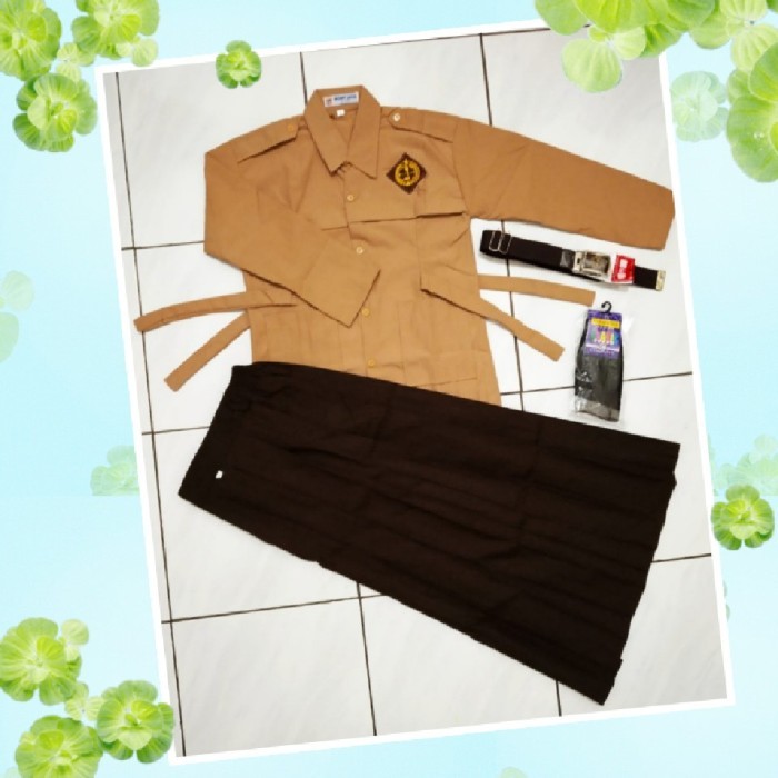Setelan Baju Seragam Pramuka SD Panjang Muslim Baju Rok Sekolah - 6 TAHUN