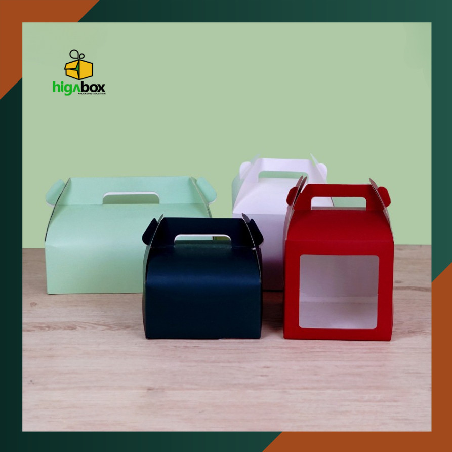 

Box Hampers Kue Kering / Gable Box/Box Jinjing / Box Kue dan Hampers Bakery Ivory / Gable Box / Box Gable 16 x 16 / Box Gable Jingjing / Box Hampers / Box Tenteng | HE01 - HF01