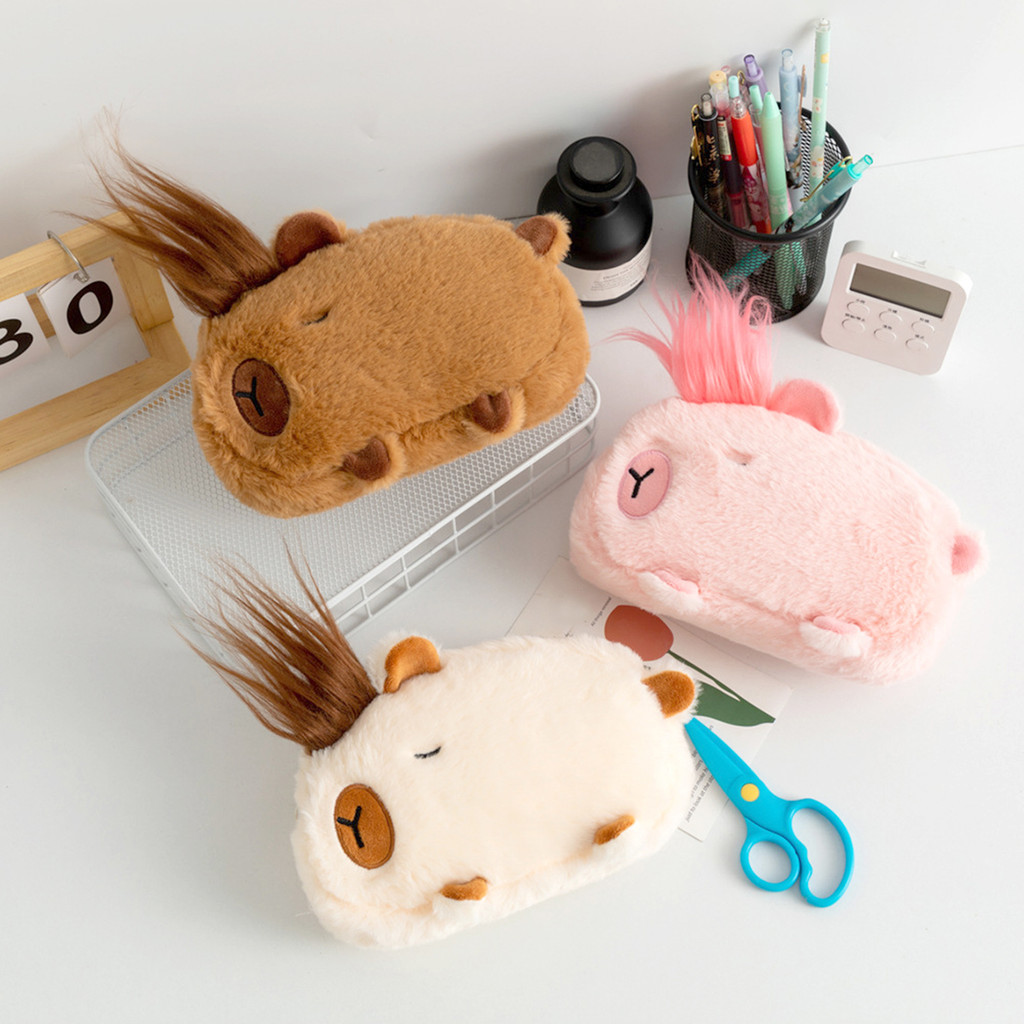 

1 Large-capacity soft pencil case, animal-shaped student stationery storage bag, student essential school supplies desktop stora