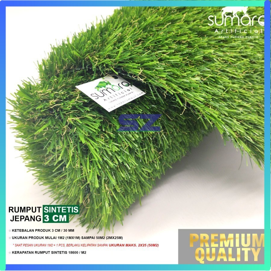 Rumput Sintetis Rumput Plastik Rumput Palsu Jepang 3 cm 1x1m Dekorasi