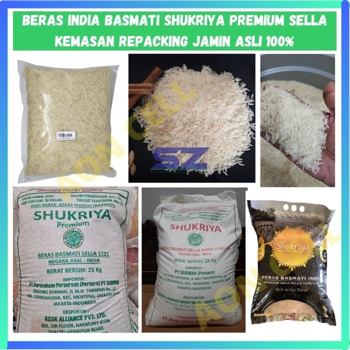 

Beras India Basmati Shukriya Premium Sella kemasan Repacking Asli Kaya Serat diet obesitas