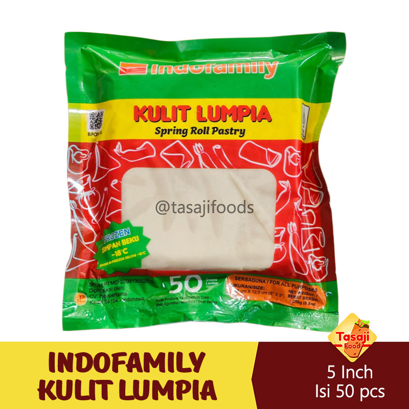 

Indofamily Kulit Lumpia 5 Inch si 50 Shett - Spring Roll Pastry / Indopertama