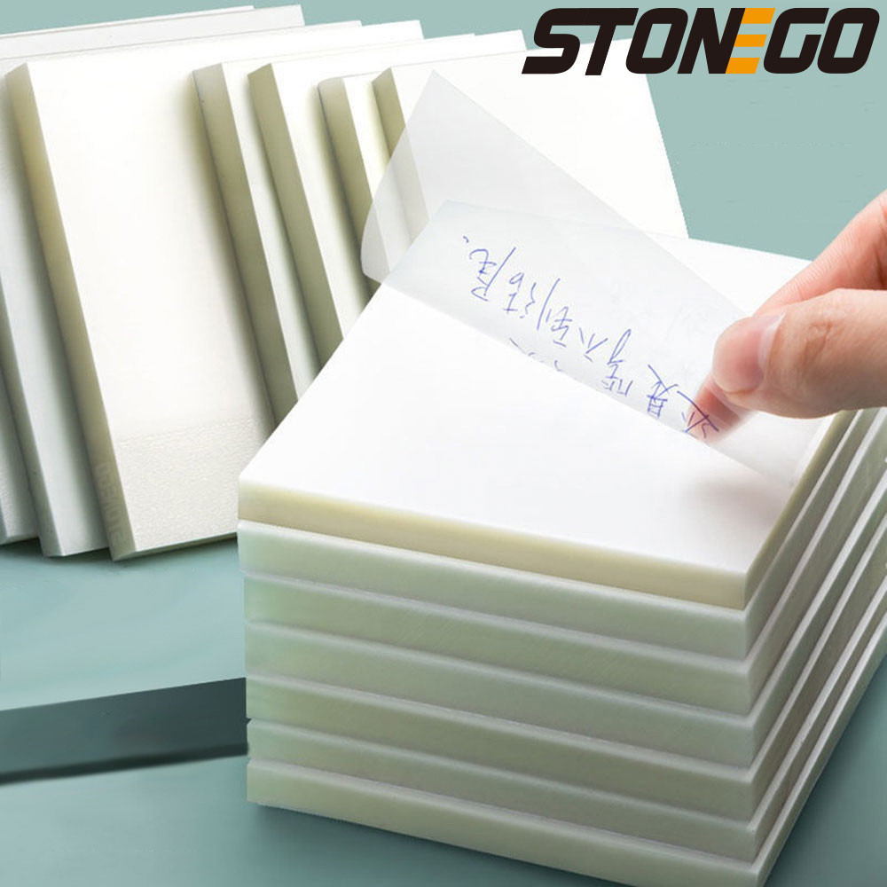 

50 Sheets/pad Transparent Sticky Notes Pad Waterproof Self-Adhesive Clear Memo Message Reminder Home Office School Supplies