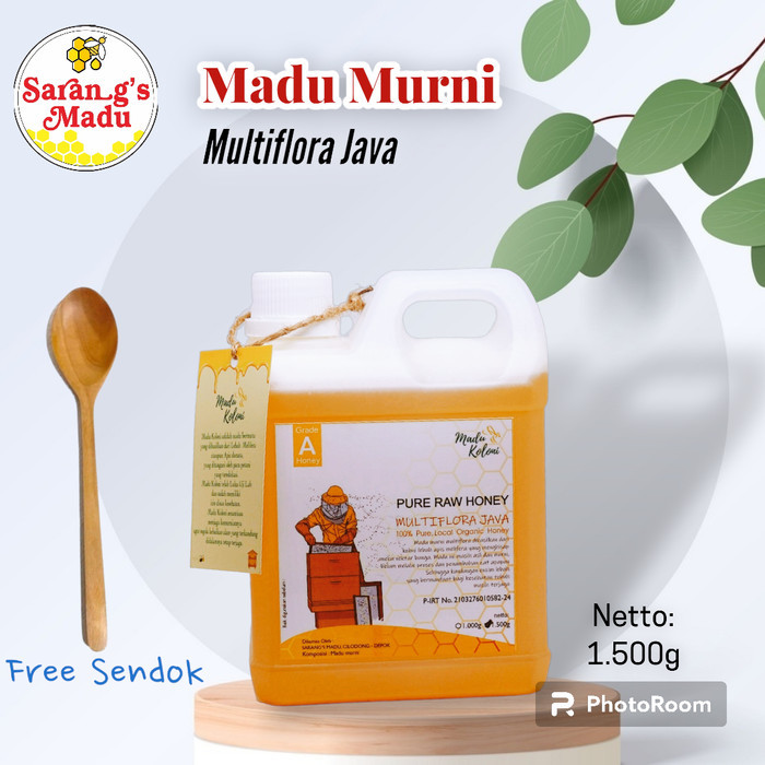

Madu Asli Murni Multiflora 100% Raw Honey Perasan Madu Sarang Uji Lab - 1.500g