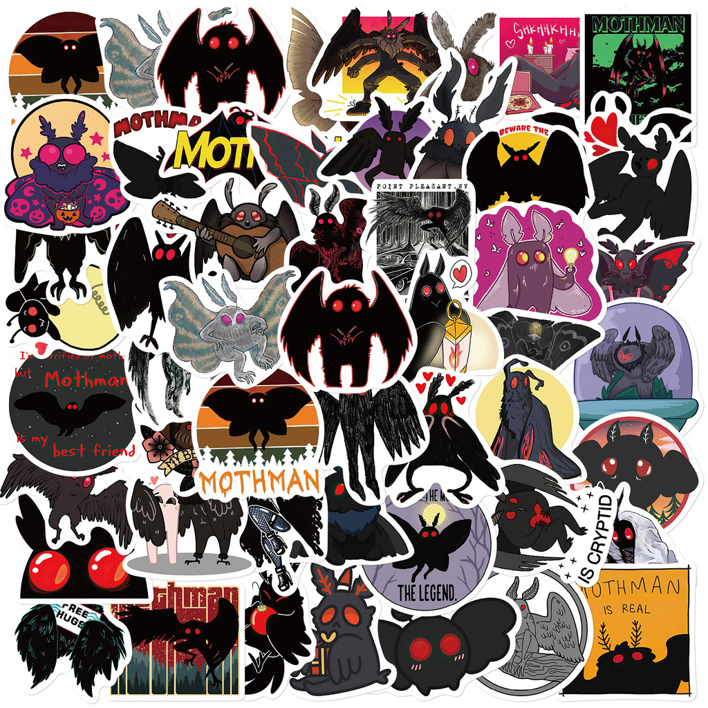 

50PCS Cute Cartoon Mothman Stickers For DIY Luggage Laptop Skateboard Motorcycle Bicycle Decals Graffiti Stickers Toys