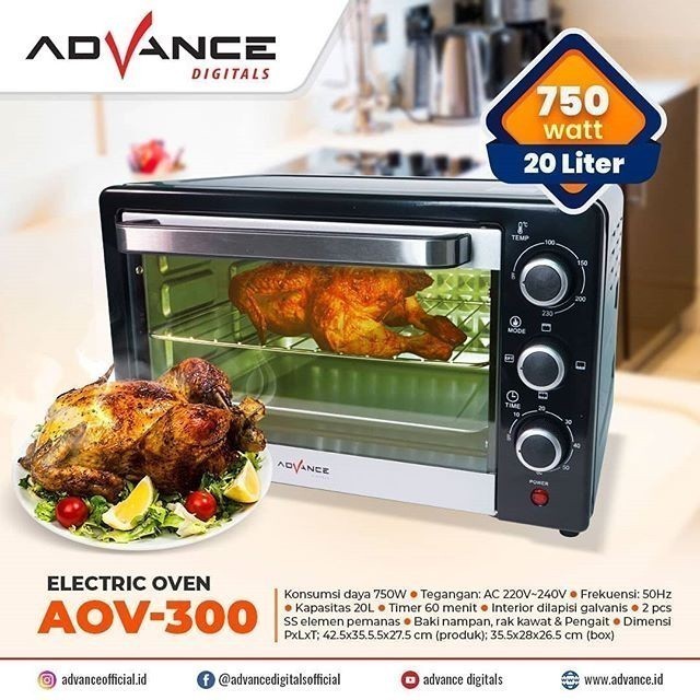 ADVANCE OVEN LISTRIK / OVEN ELECTRIC / OVEN SEDANG ADVANCE AOV 300 - 20L