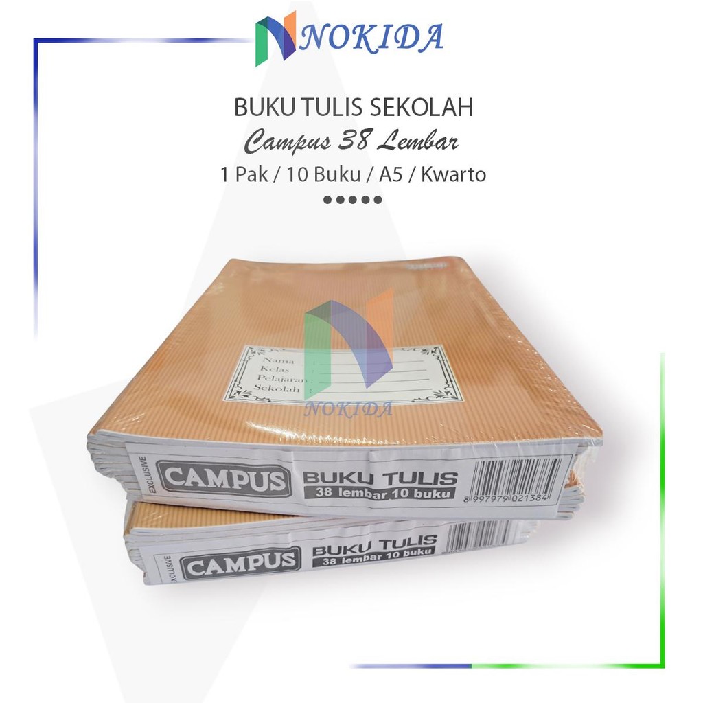 

Nokida Buku Tulis 38 Lembar Campus Exclusive [1 Pack/10 Buku] / Buku Kuwarto A5 Kraft / Buku Catatan Sekolah Sekolah