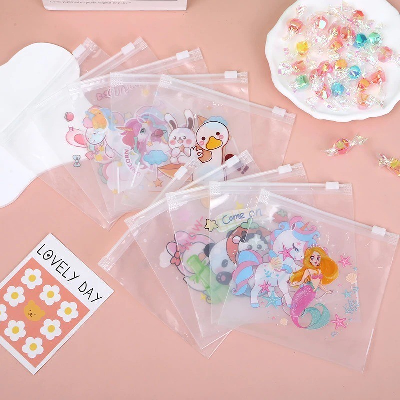 

MMD Ziplock Mini Food Storage Karakter Kartun Plastik Zipper Serbaguna Pouch Penyimpanan Makanan Cemilan Transparant Lucu Tempat Penyimpanan Aksesoris Pouch