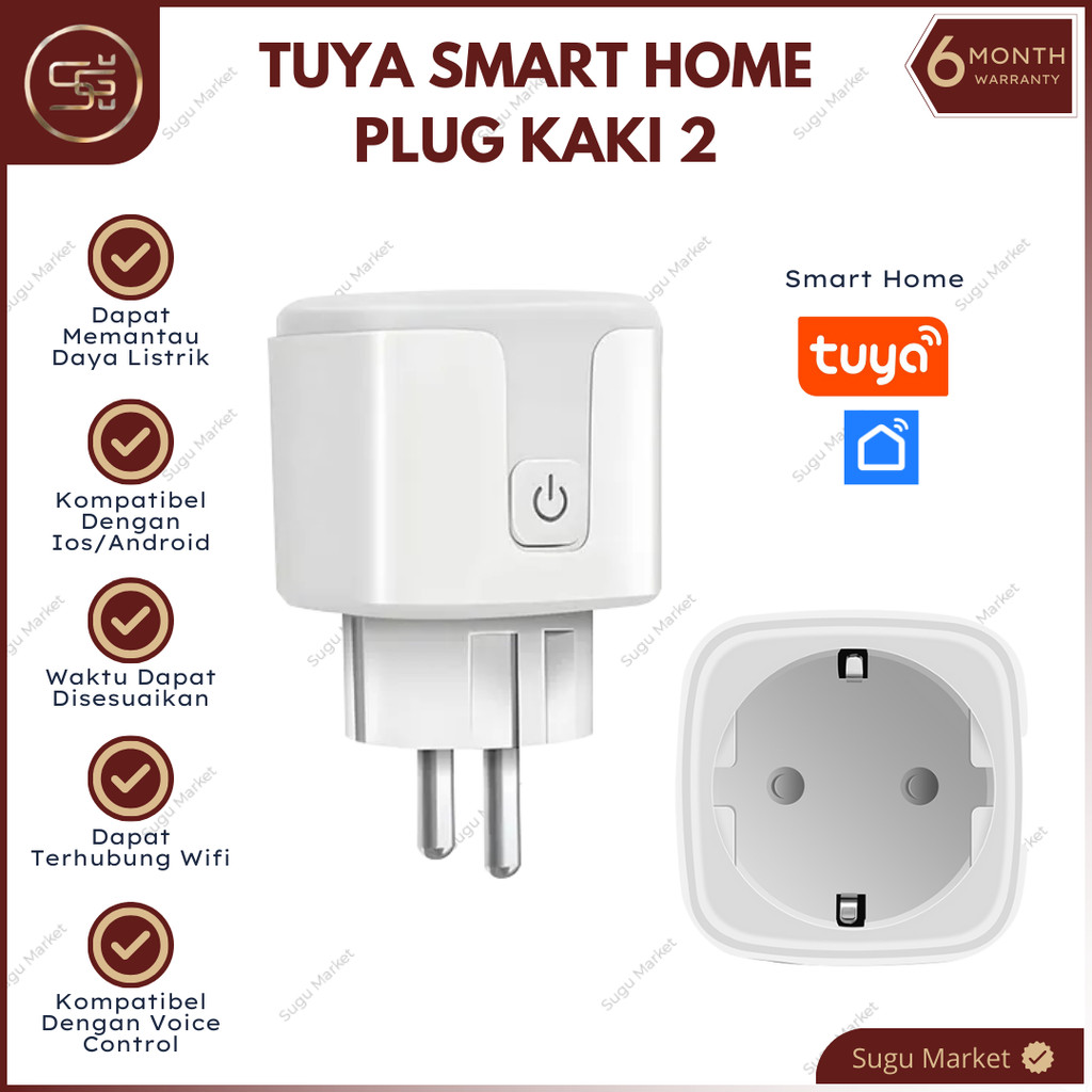 Tuya Smart Plug / Tuya Colokan Stecker / Stecker Tuya / Wifi Smart Plug 16A-Steker Pintar support Go