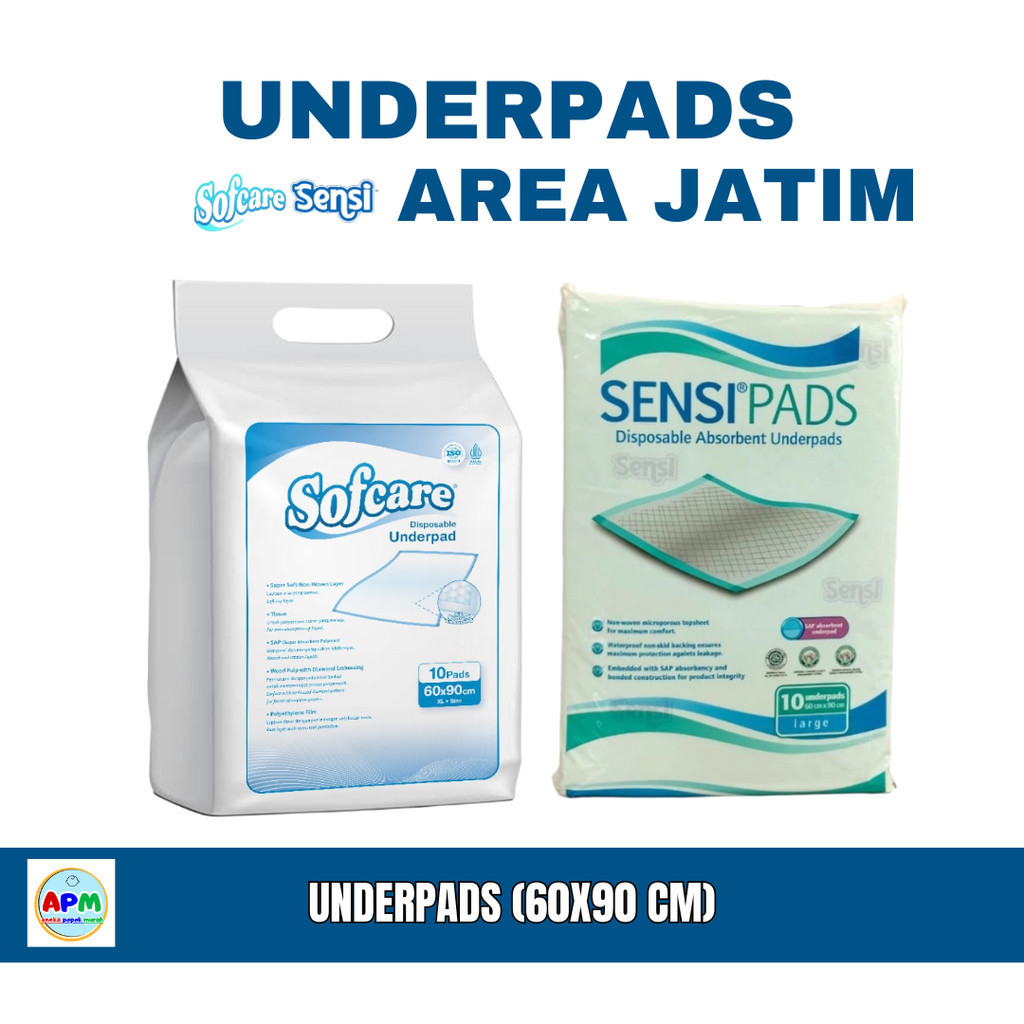 SENSI UNDERPADS 10 PCS PERLAK SIZE L UKURAN 60x90 CM | SOFCARE UNDERPAD PERLAK DEWASA 60CM X 90CM SI