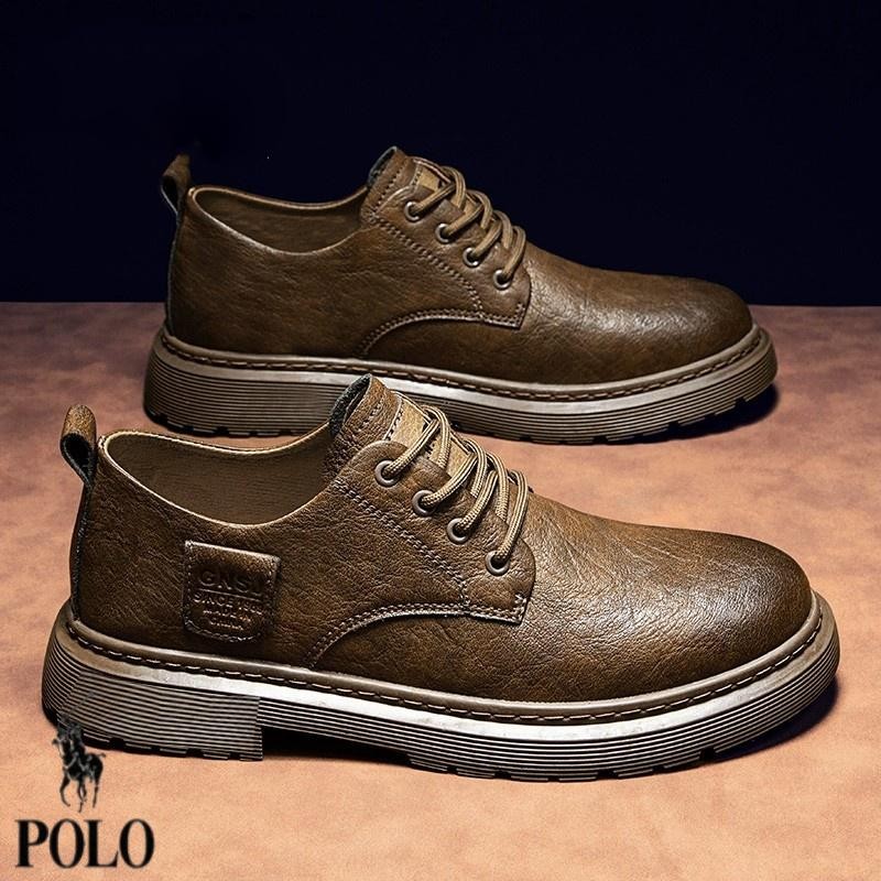 Sepatu Pria Pantofel Kulit Asli BIOLOLO Casual Sneaker Hitam Kasual Shoes