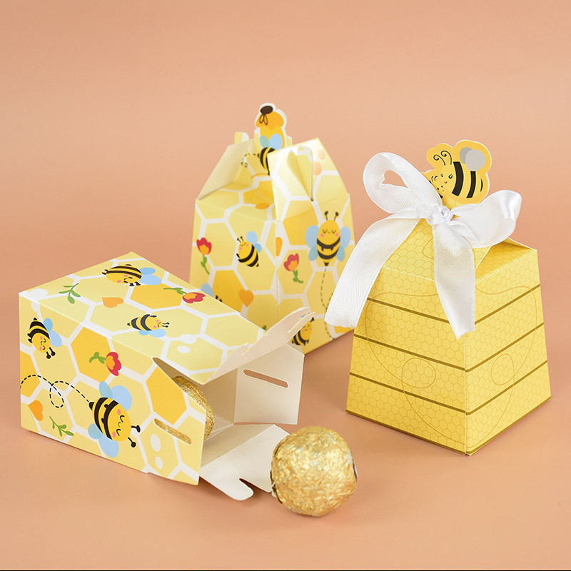 

5/10Pcs Paper Beehive Gift Boxes Bumble Bee Beehive Candy Boxes With Ribbons Baby Shower Wedding Birthday Party Favor Decoration