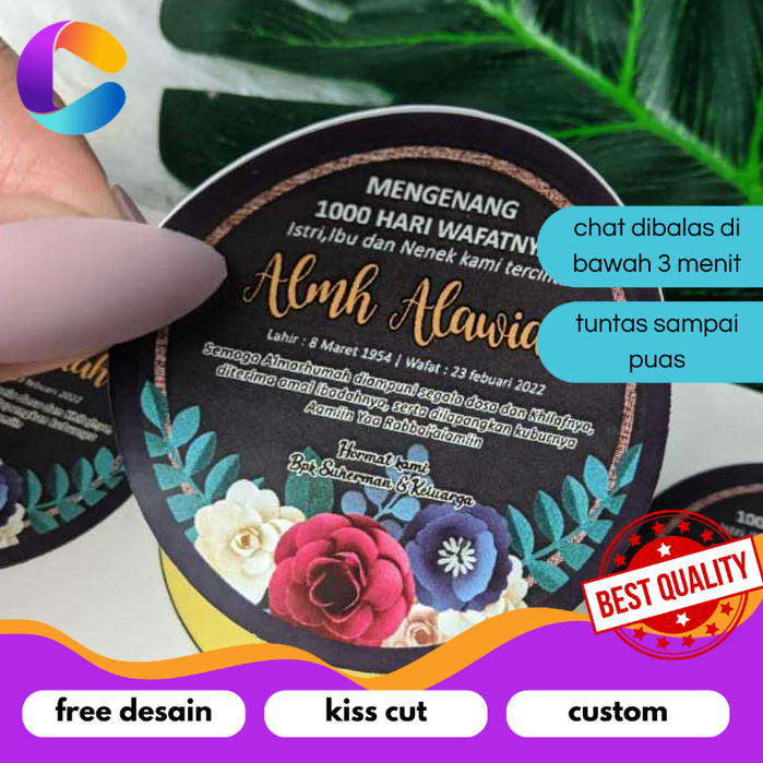 

Cetak INC Stiker Tahlil Tahlinan Pengajian Sticker Mengenang Wafatnya 40 100 1000 Hari Untuk Kotak Box Nasi