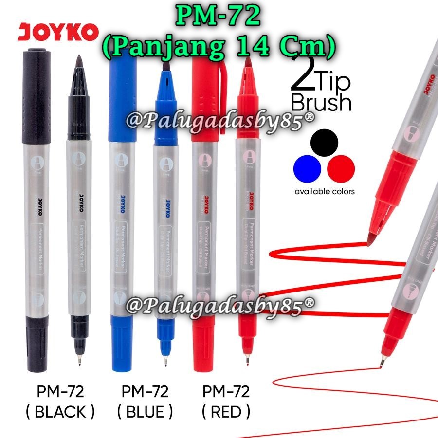 

(1 Pak Isi 12 Pcs) Spidol Permanent JOYKO PM-72 Dual Tip / Permanent Marker Joyko PM-72 (1 Pak/12)