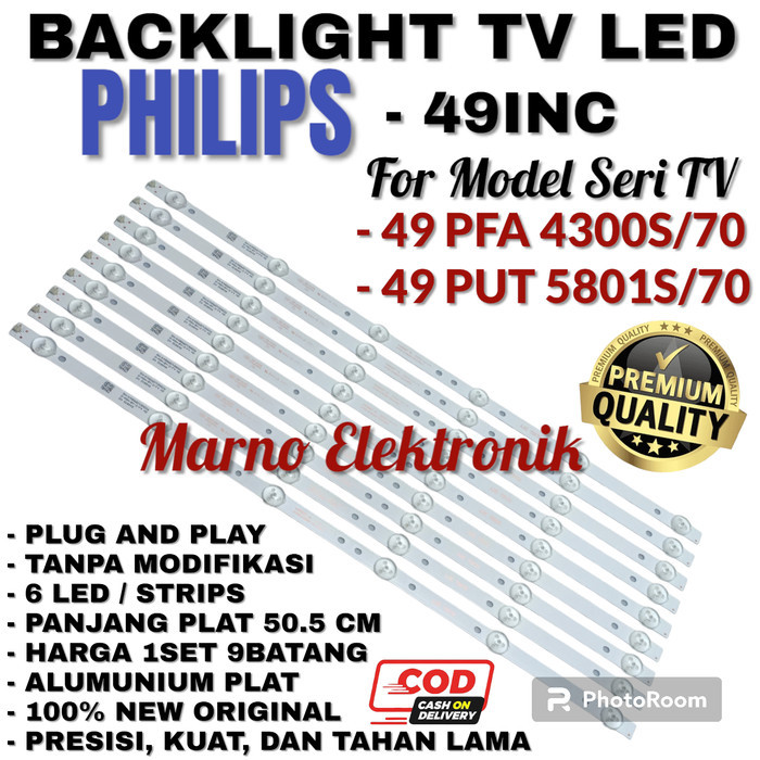 SGA05 BACKLIGHT TV LED PHILIPS 49 INC INCH 49PFA4300S/70 49PUT5801S/70 BL