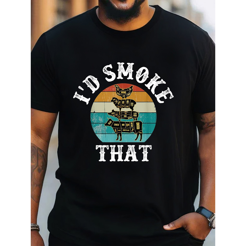 Kaos Pria Gambar Rokok Lengan Pendek Hitam Baju Distro Cowok Keren Sablon Unik Casual Harian Bahan N