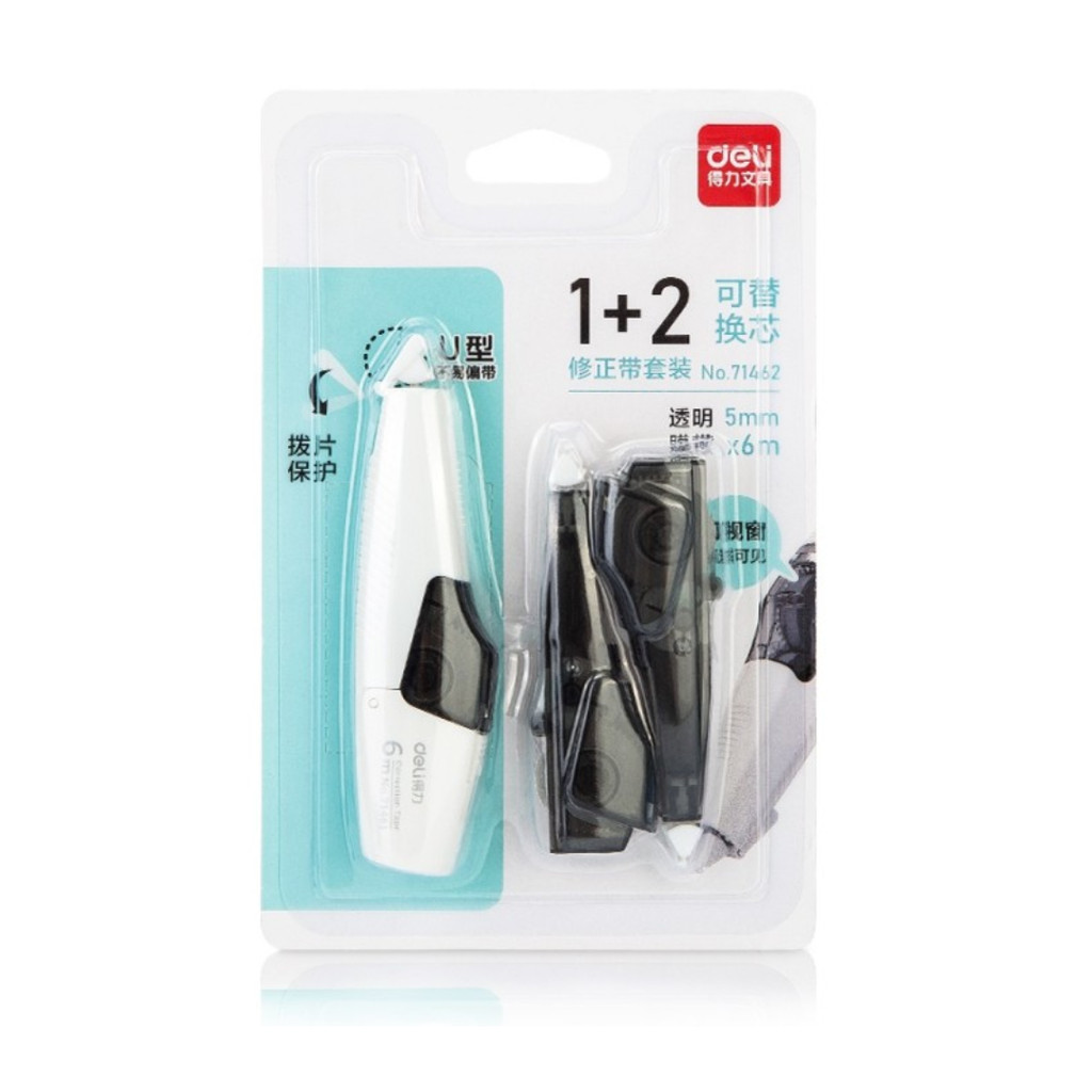 

Deli | Tip Ex Kertas (Correction Tape) Free Refill | 6m x 5mm | 71461