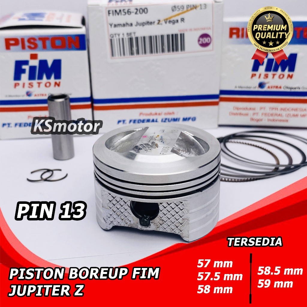 SHIMAN_SHOP PISTON SEHER SET JUPITER Z XXB 57 57,5 58 58,5 59 PIN PEN 13 FIM IZUMI
