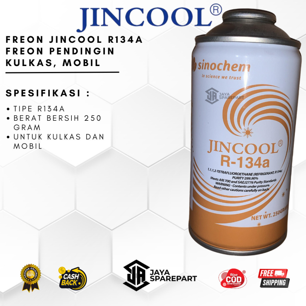 Freon Jincool R134A Freon Pendingin Kulkas, Mobil