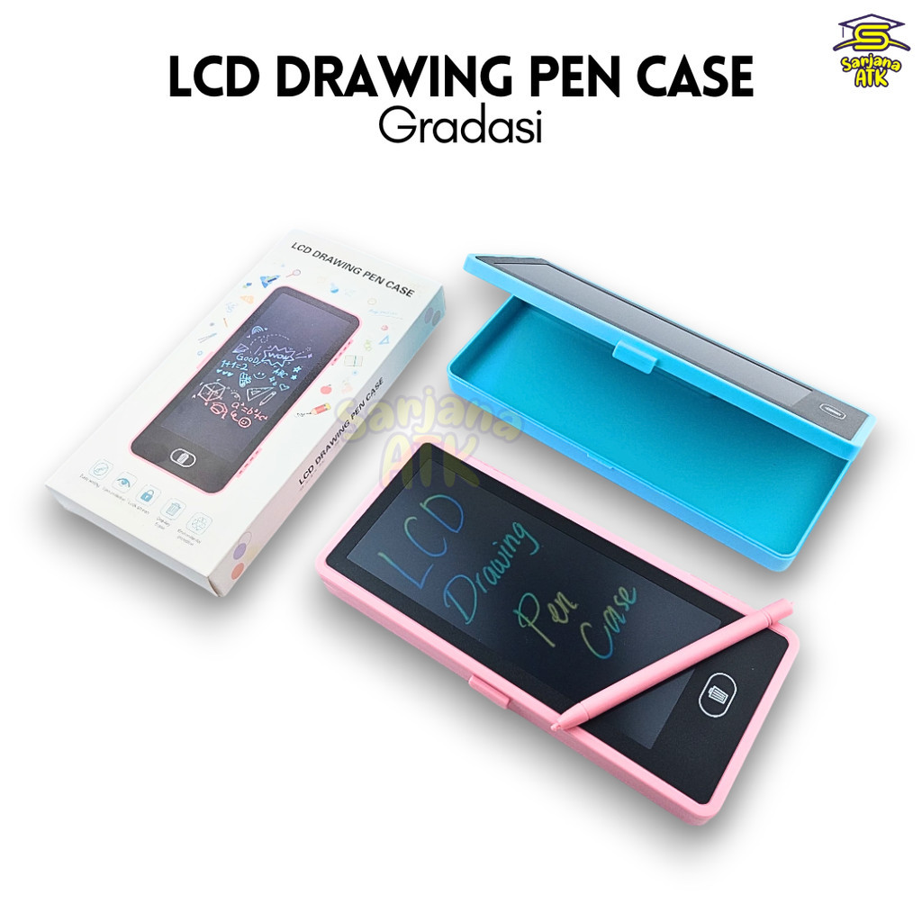 

Tempat Pensil / LCD Drawing Pen Case Gradasi / Stationery Box With Writing Pad