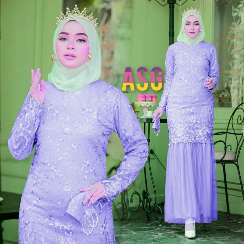 [MODEL BARU] YeYe Gamis Brukat Terbaru Baju Wanita Jumbo Kebaya Dress Muslim Syari Remaja Kekinian K