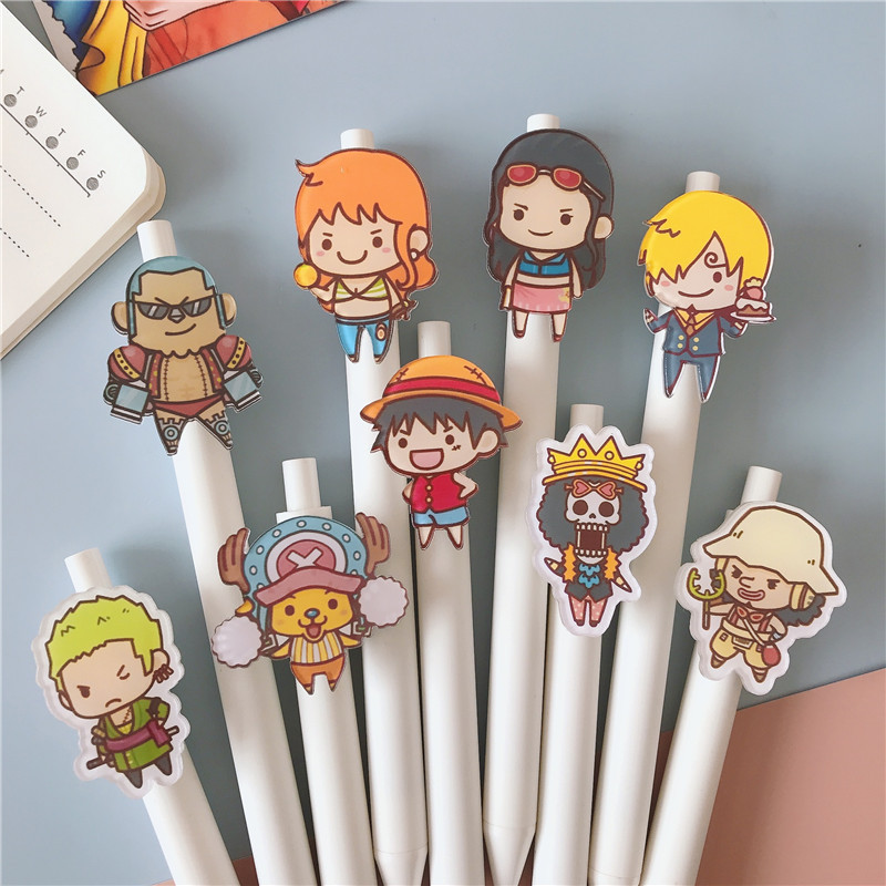 

One Piece Neutral Pen Press Bullet Luffy Cartoon Anime Adventure Black Office Writing Signature Pen Stationery School Supplies