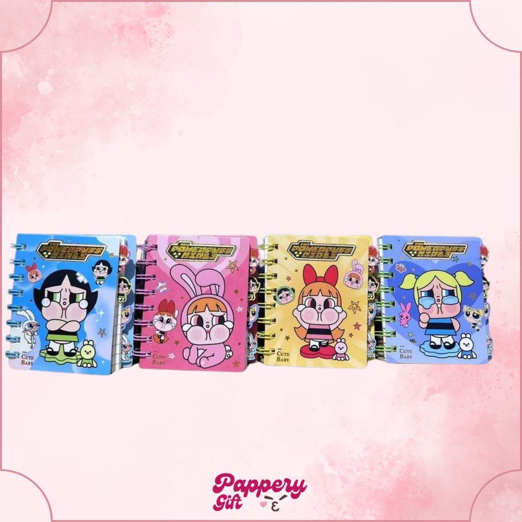 

Notebook A7 Ring Buku Diary Aesthetic Coil Book Labubu Sanrio Kuromi Powerpuff Girl Cry Baby -SE0434