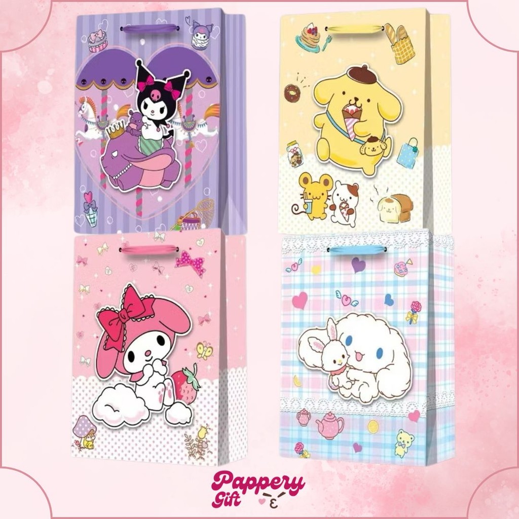 

Paper Bag Gift Cute Hadiah Premium 3d Blink2 Motif Sanrio Kuromi Melody Cinnamonroll - SE0476