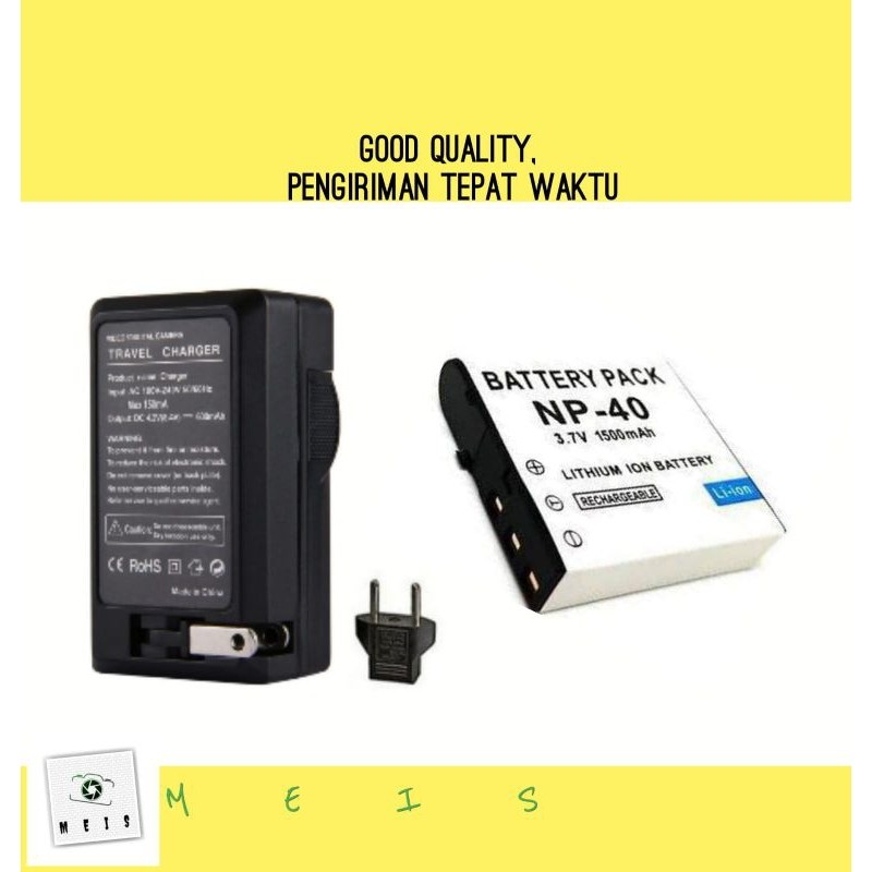 Charger & Baterai Casio Exilim NP-40 NP40 EX Z30 Z40 Z50 Z55 Z57 Z60 Z25 - Batre Casan