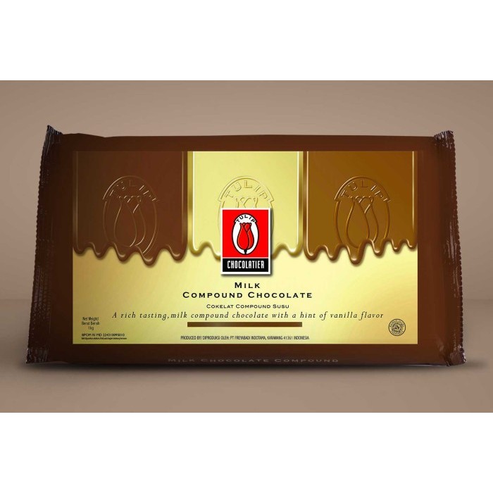 TULIP MILK COMPOUND Chocolate Coklat Cokelat Kompon Susu Tulip 1 kg
