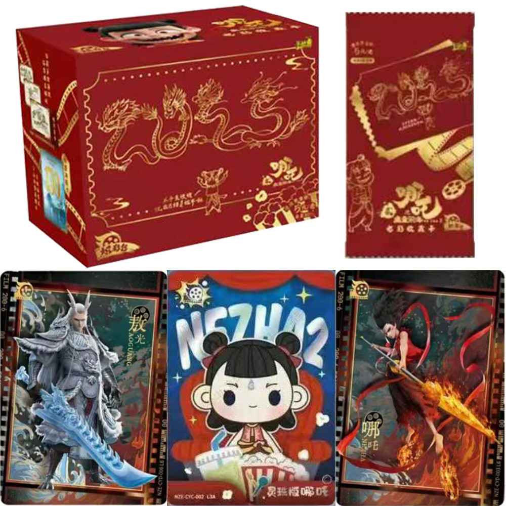 KAYOU Genuine Nezha Cards Devil Boy Conquers The Dragon King Movie Series Blazing Shadow Pack Collec
