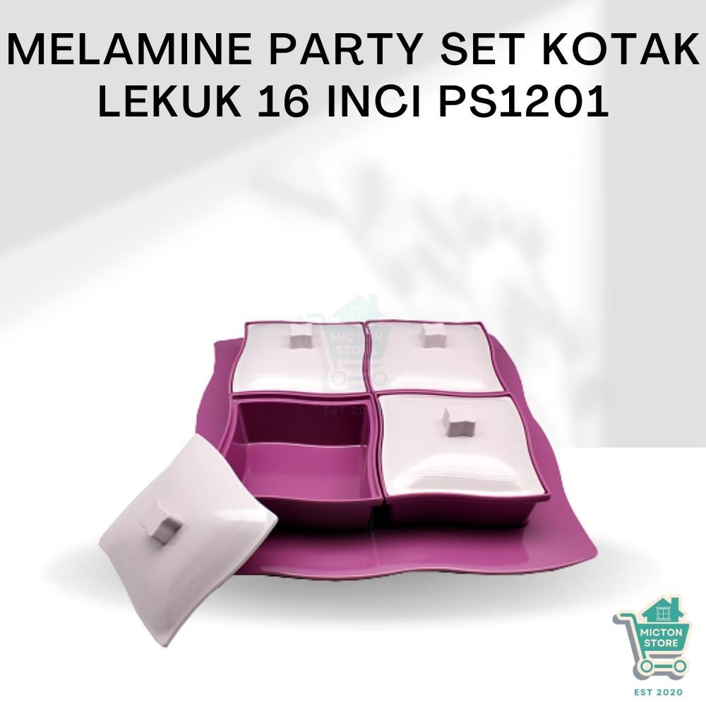 LUXTON Premium Melamine Party Set Kotak Lekuk 16 Inch PS1201 Set Peralatan Pesta Set Prasmanan Set S