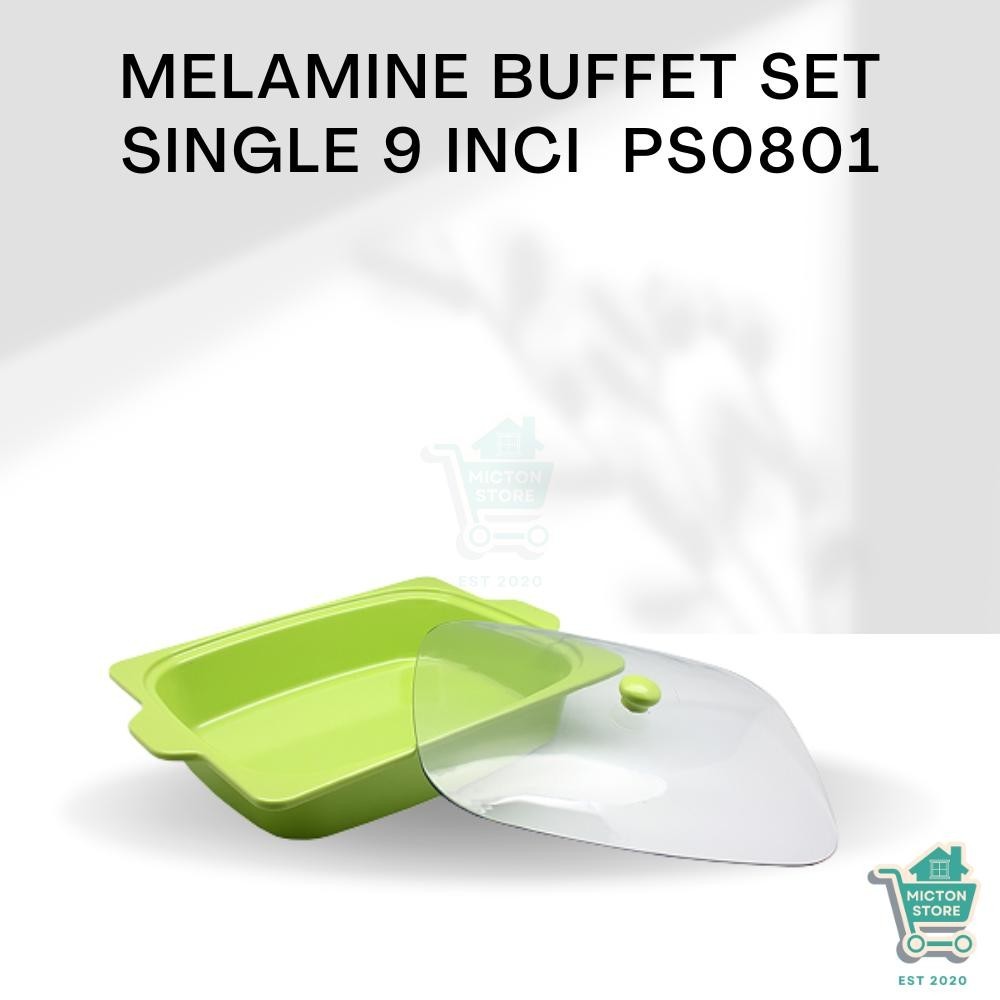 TOPTON Premium Melamine Buffet Set Single 9 Inch PS0801 Wadah Makanan Bertutup Plastik Transparan 1 