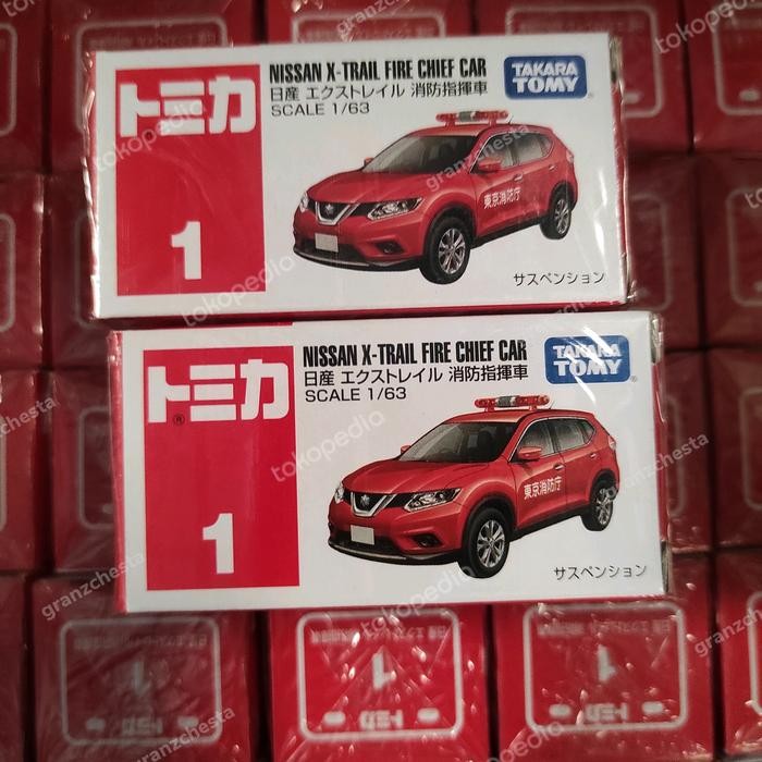 DIECAST TOMICA REGULER #1 1/63 NISSAN XTRAIL FIRE CHIEF CAR MINIATUR