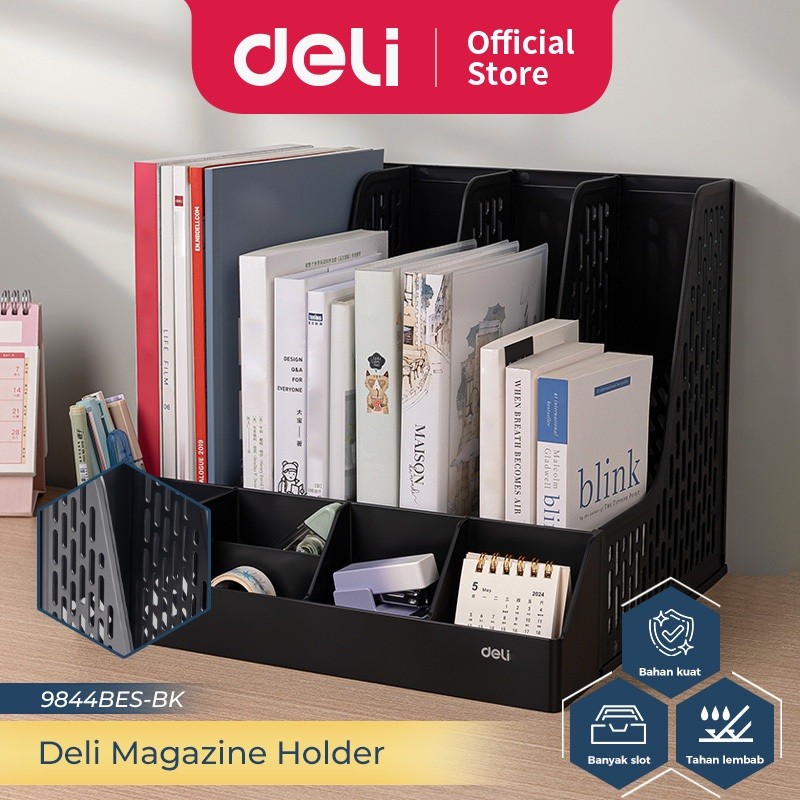 

Promo Deli File Box / File Tray / File Organizer / Rak Dokumen Rak File Plastik 3/4 Sekat 984XBES