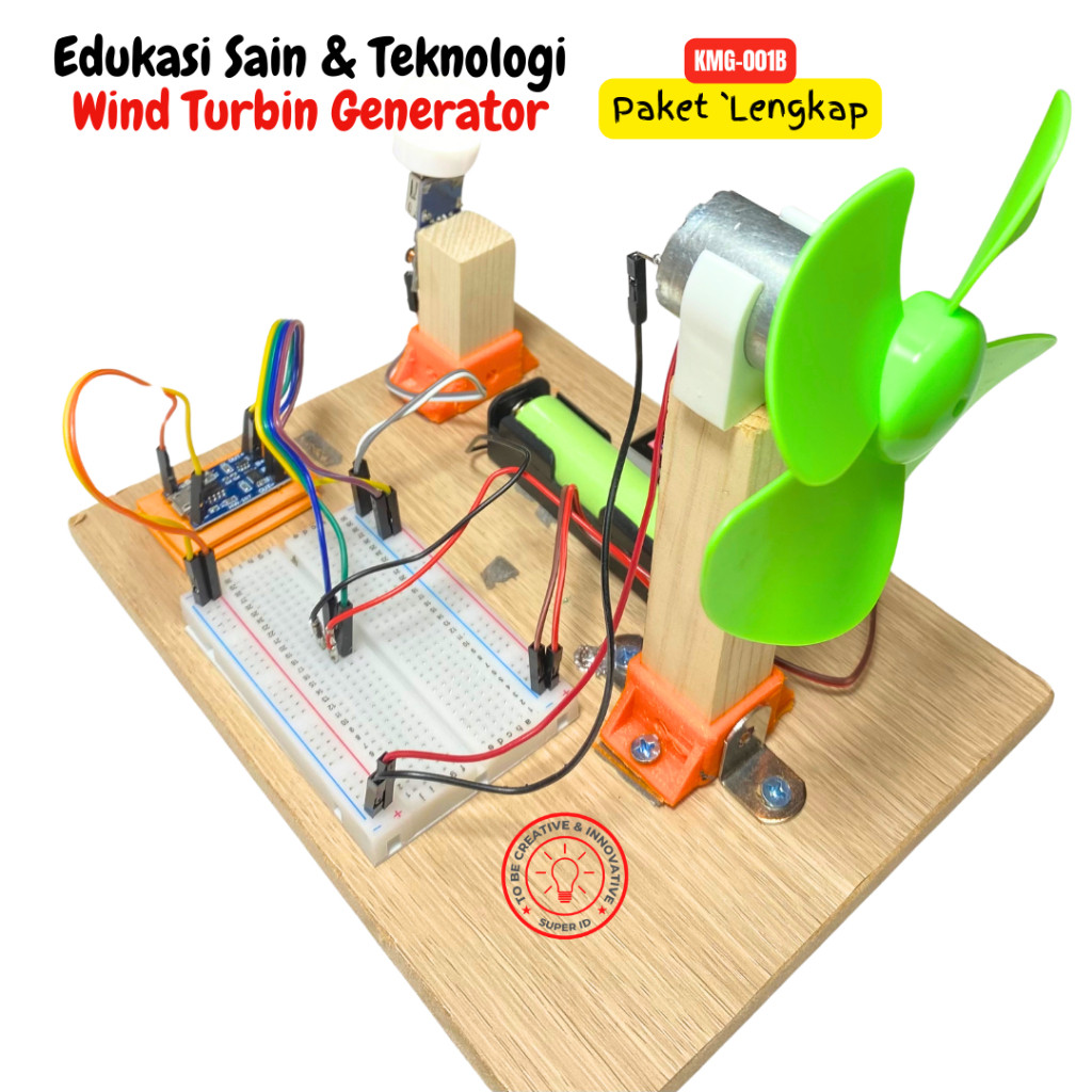 Kit DIY merakit mini wind turbine generator / pembangkit listrik tenaga bayu mini /tenaga angin/pltb