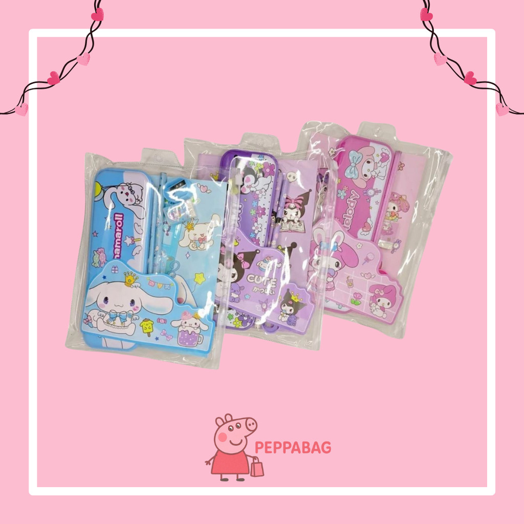 

Paket Alat Tulis 6in1 Lengkap Stationery Set Kotak Pensil Labubu Sanrio Kuromi Melody - ES0523