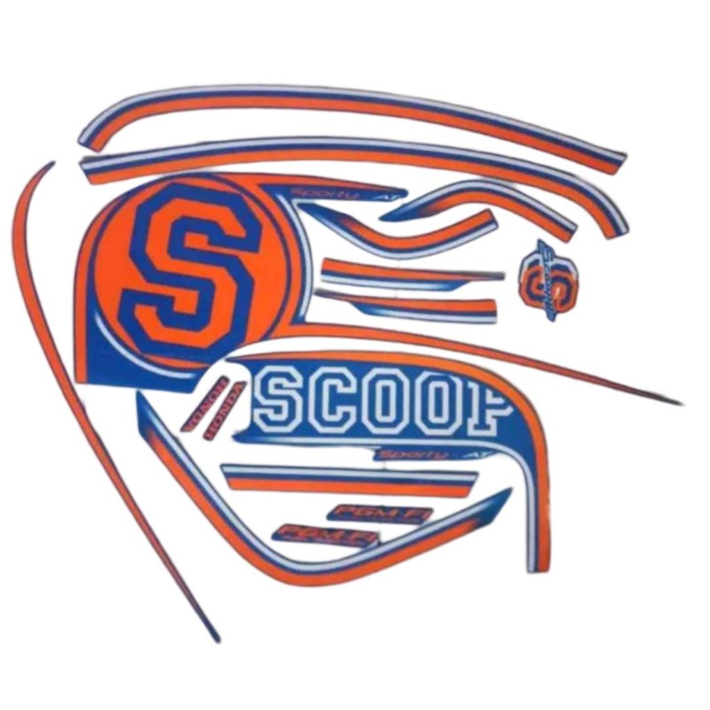 Stiker Striping Motor Honda Scoopy Sporty 2014 Biru Full Body Berkualitas Awet Motorcycle